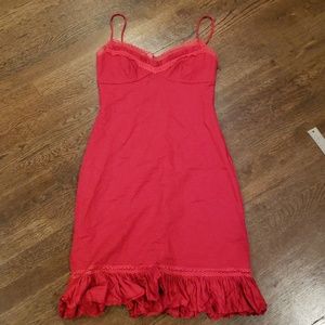 Sexy red spaghetti strap dress, BCBG Maxazria